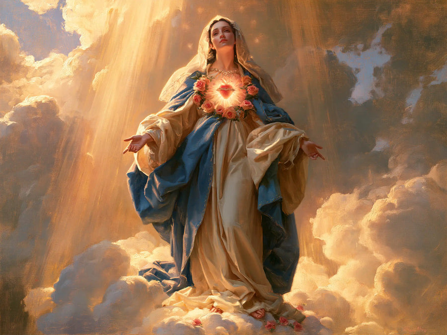 Immaculate Heart of Mary - Mary upon the Clouds with the Immaculate Heart · Landscape n° 3