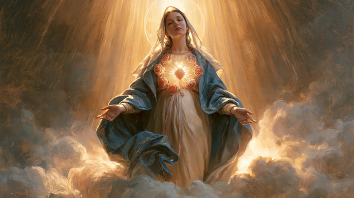 Immaculate Heart of Mary - Mary upon the Clouds with the Immaculate Heart · Landscape n° 8