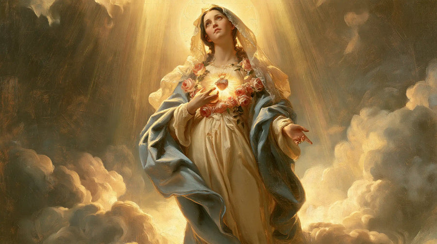 Immaculate Heart of Mary - Mary upon the Clouds with the Immaculate Heart · Landscape n° 10