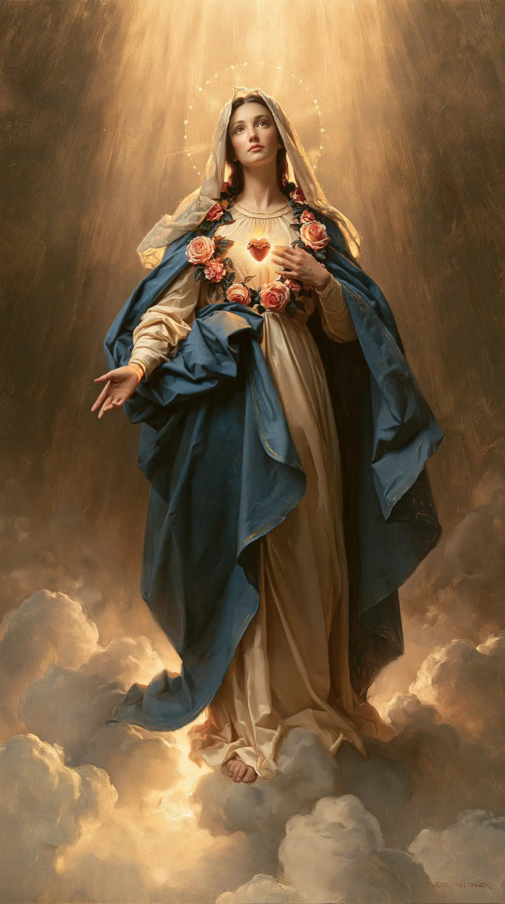 Immaculate Heart of Mary - Mary upon the Clouds with the Immaculate Heart · Portrait n° 2