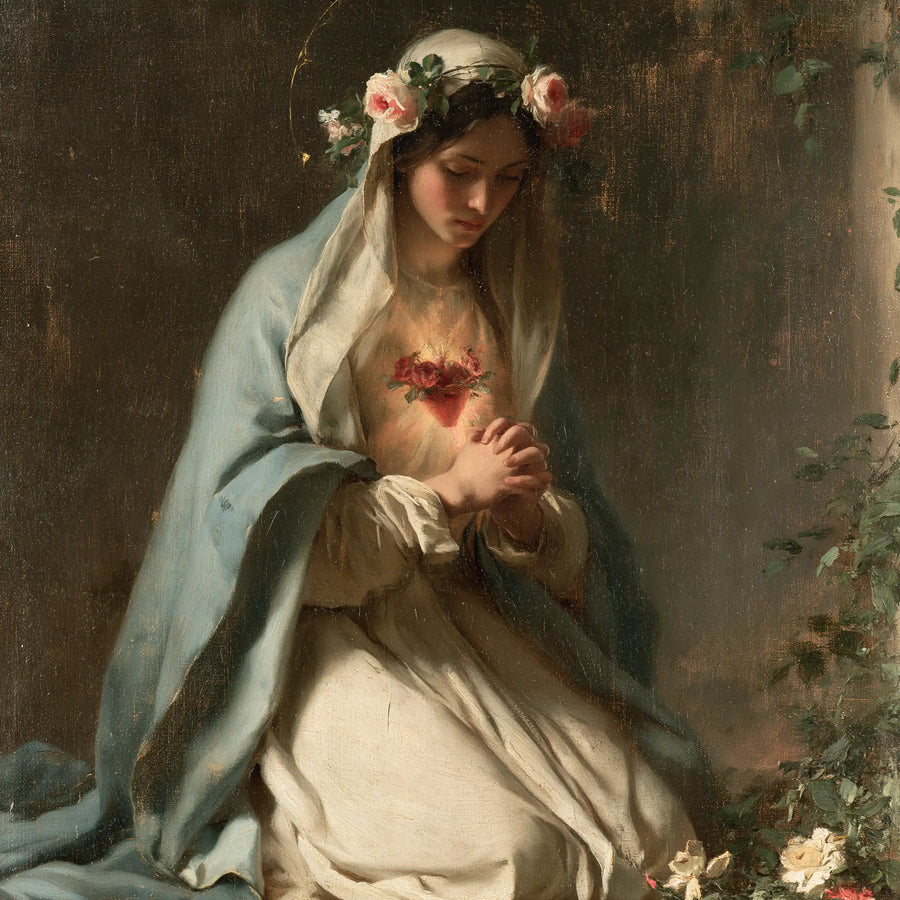 Immaculate Heart of Mary - Mary in Prayer with the Immaculate Heart · Square n° 4