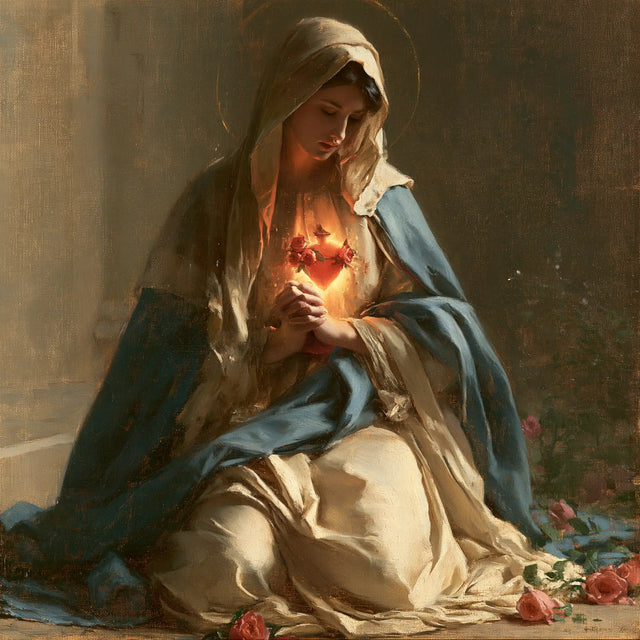 Immaculate Heart of Mary - Mary in Prayer with the Immaculate Heart · Square n° 6