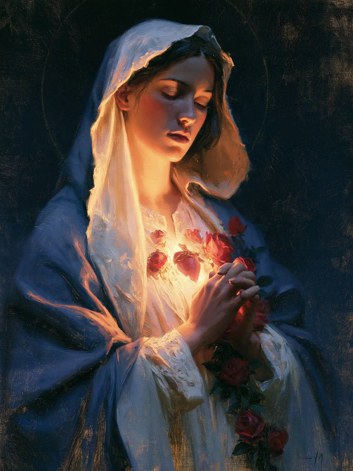 Immaculate Heart of Mary - Midnight Blue Chiaroscuro · Portrait n° 22