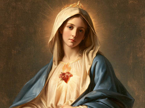the peace and purity of the Immaculate Heart of Mary in Peace and Purity of Mary's Heart style, landscape Christian artwork no. 8