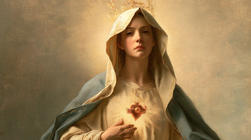 the peace and purity of the Immaculate Heart of Mary in Peace and Purity of Mary's Heart style, landscape Christian artwork no. 18