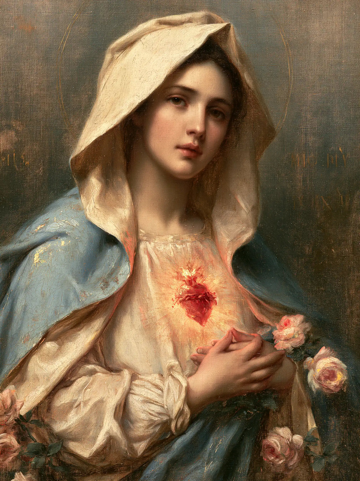The Immaculate Heart of Mary — The Bouquet Held in Ivory Sleeves