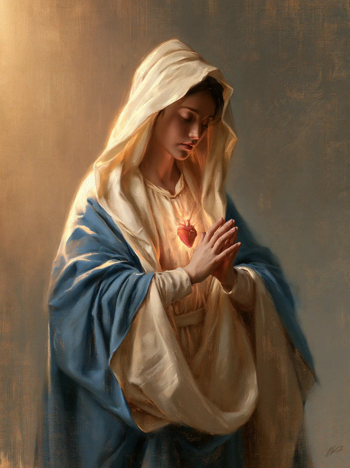 The Immaculate Heart of Mary — Joined Palms in the Side Light