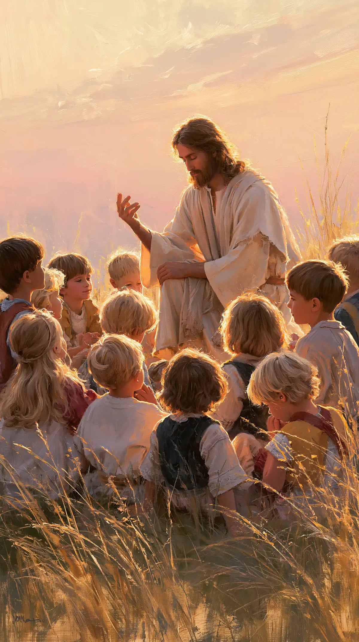 Jesus and the Children — Golden Grasses around the Word
