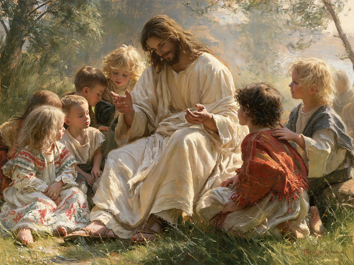 Jesus and the Children — The Garden of Little Flowered Dresses