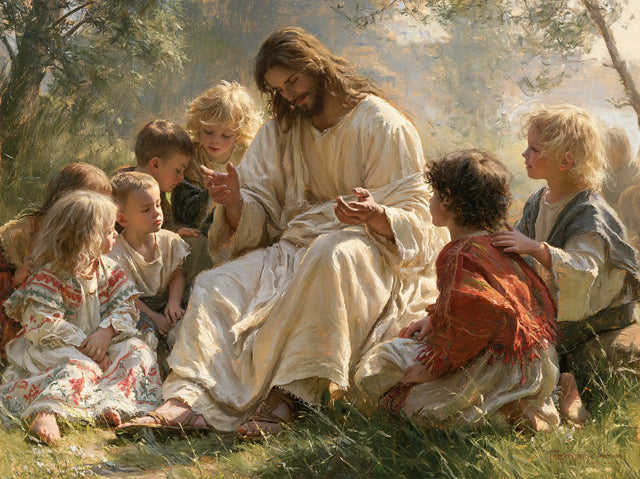 Jesus and the Children — The Garden of Little Flowered Dresses