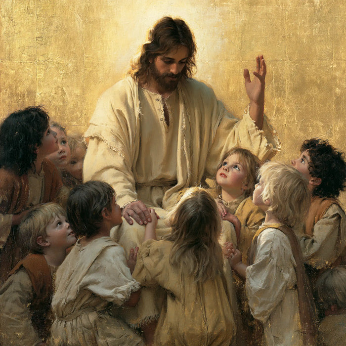 Jesus and the Children - Sacred Gold · Square n° 1