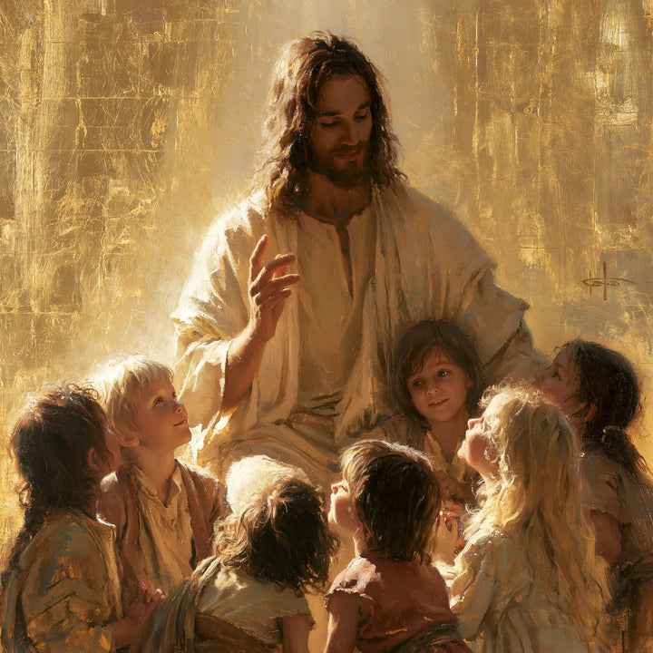 Jesus and the Children - Sacred Gold · Square n° 5