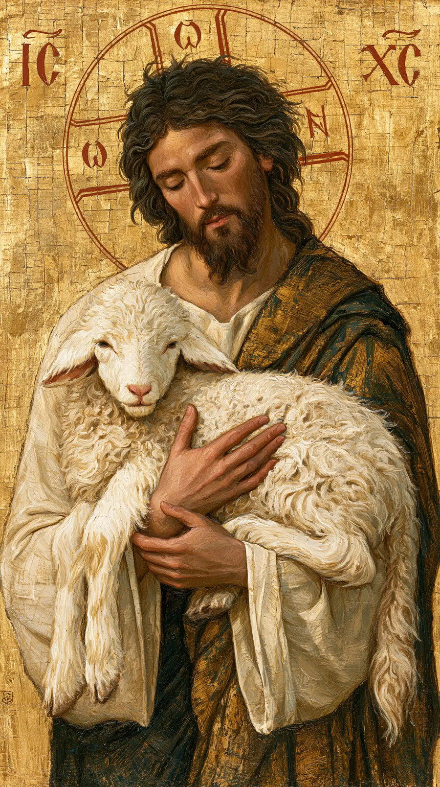 Jesus and the Lamb - Contemporary Byzantine · Portrait n° 4