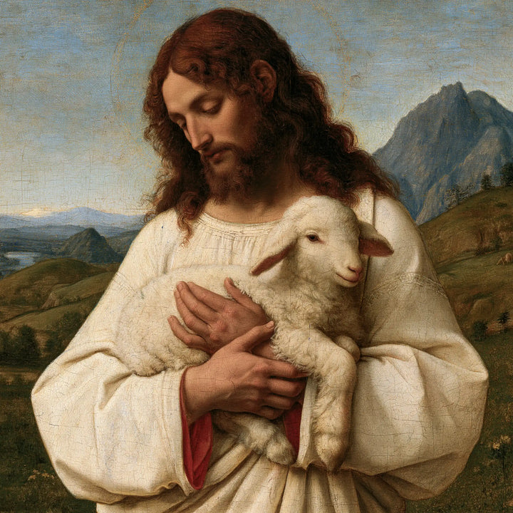 Jesus and the Lamb - Florentine Renaissance · Square n° 6