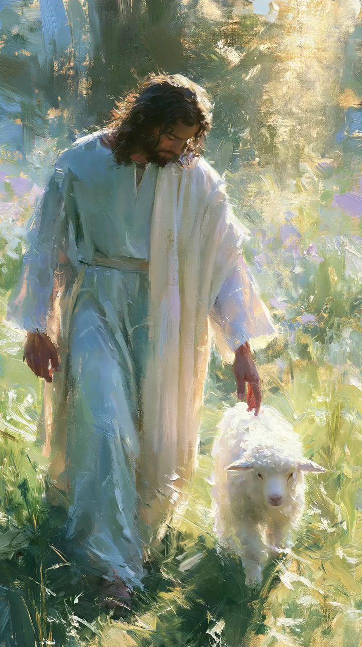 Jesus and the Lamb - Impressionist · Portrait n° 1