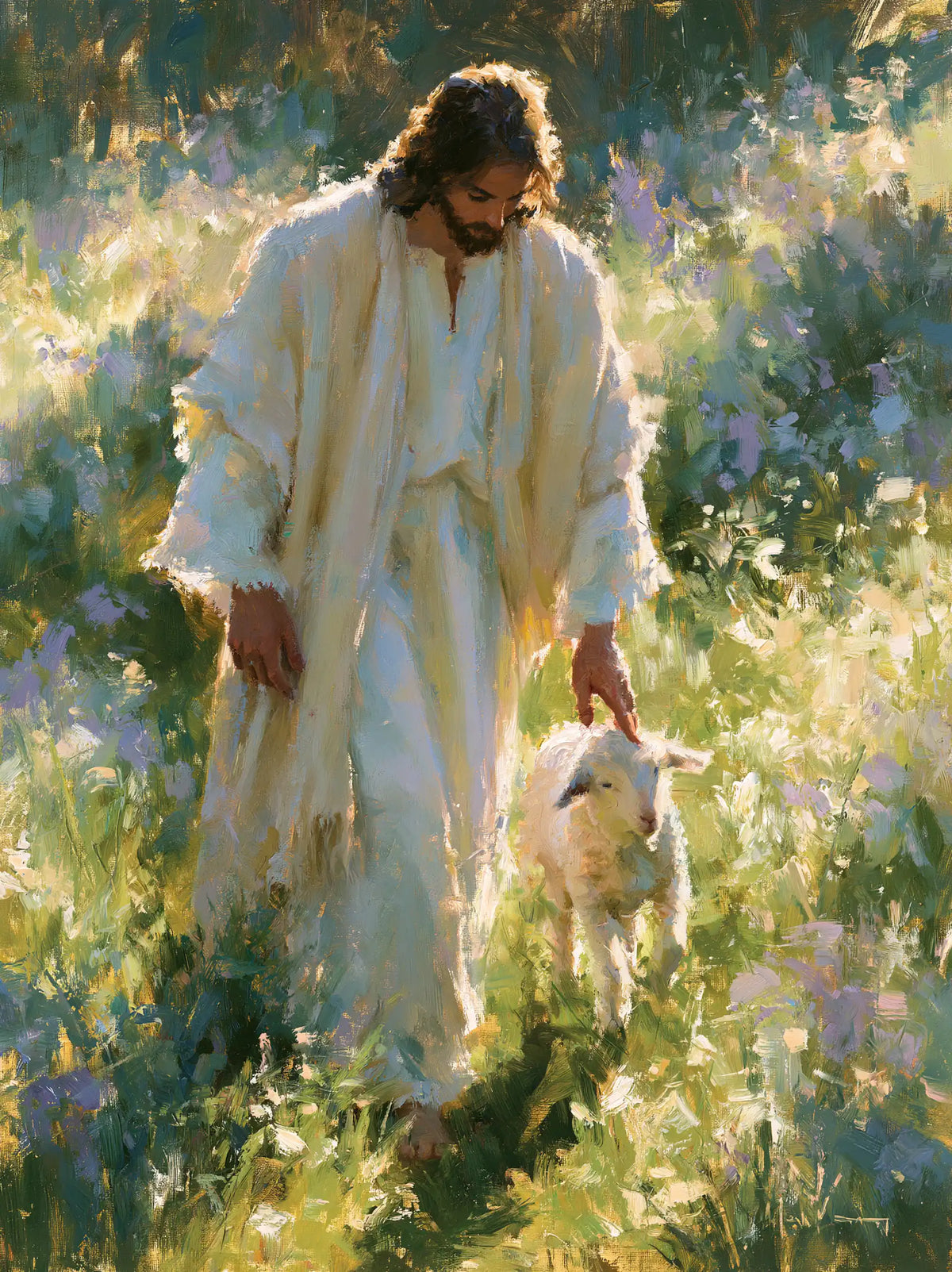 Jesus and the Lamb — Shadows on the Flowering Path