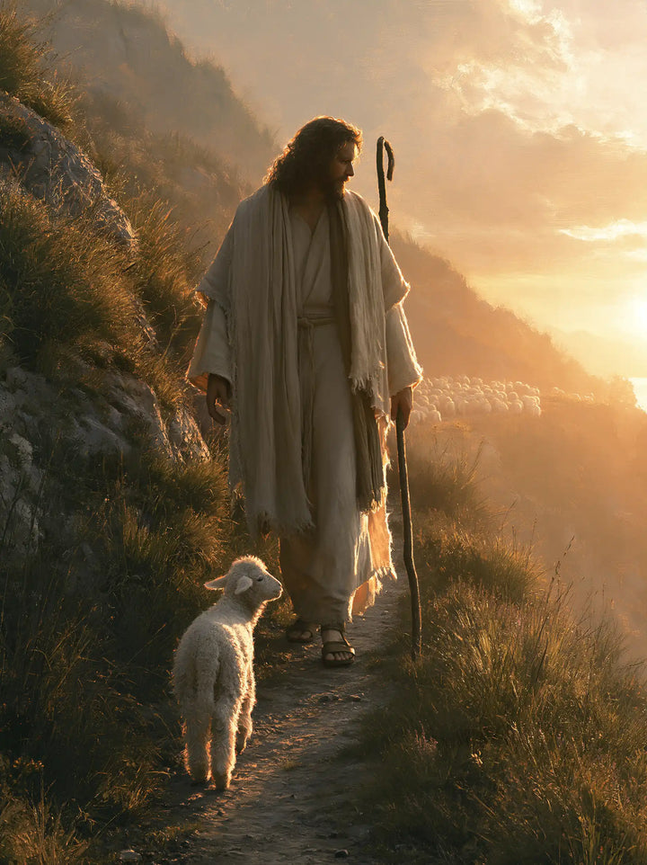 Jesus and the Lamb - Jesus Guiding the Lamb · Portrait n° 12
