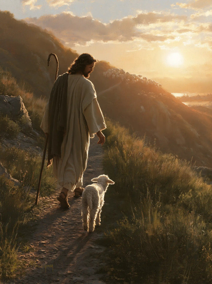 Jesus and the Lamb - Jesus Guiding the Lamb · Portrait n° 13