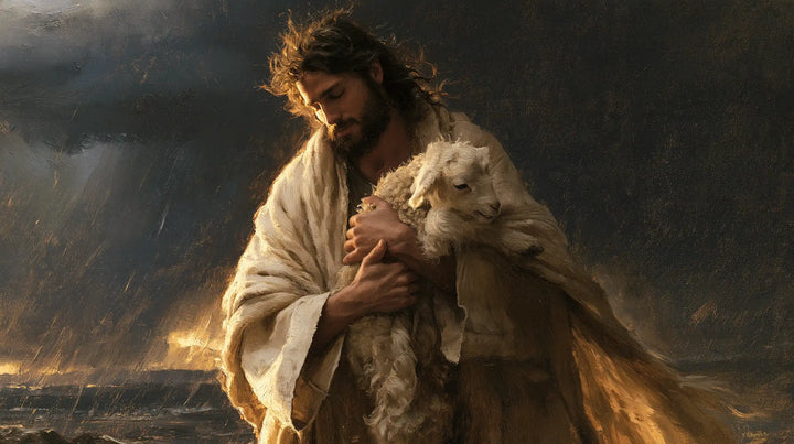 Jesus and the Lamb - Jesus Protecting the Lamb · Landscape n° 12