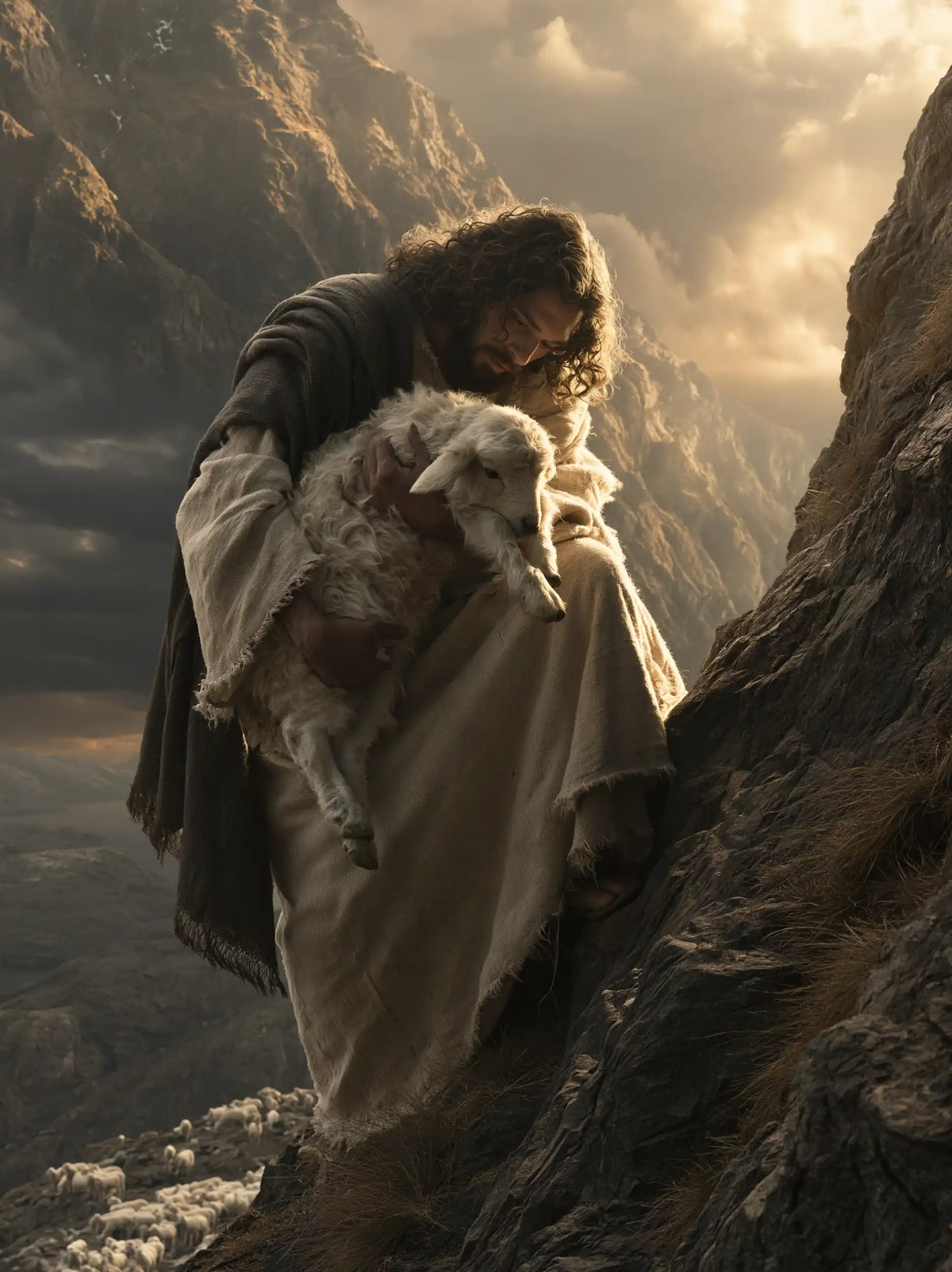 Jesus and the Lamb - Jesus Saving the Lamb · Portrait n° 4