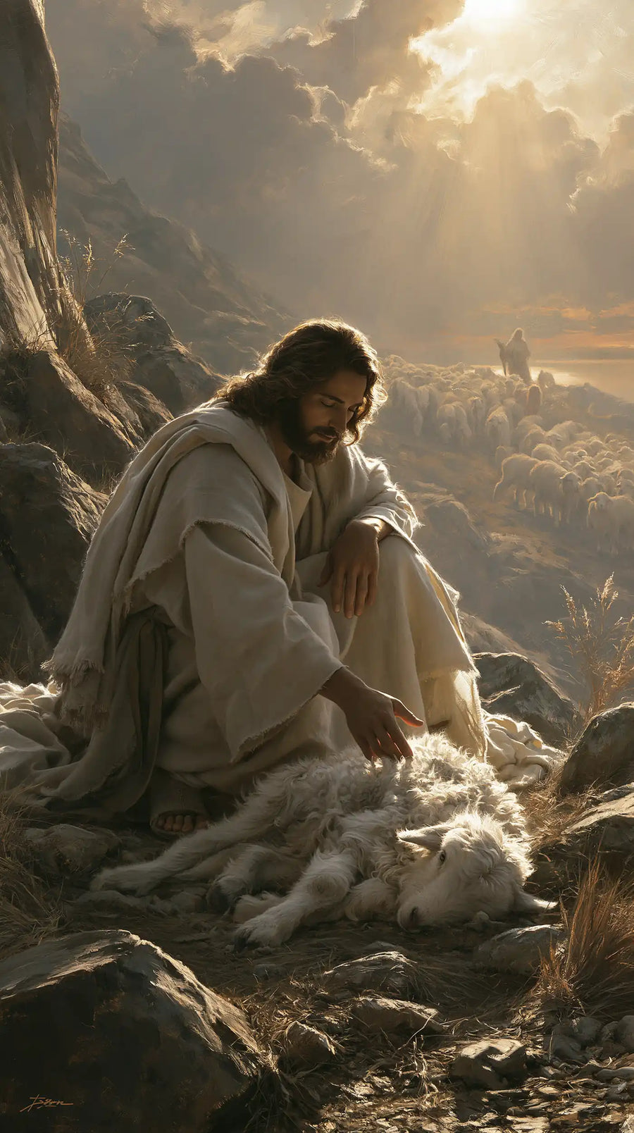 Jesus and the Lamb - The Lost Lamb Found · Portrait n° 2