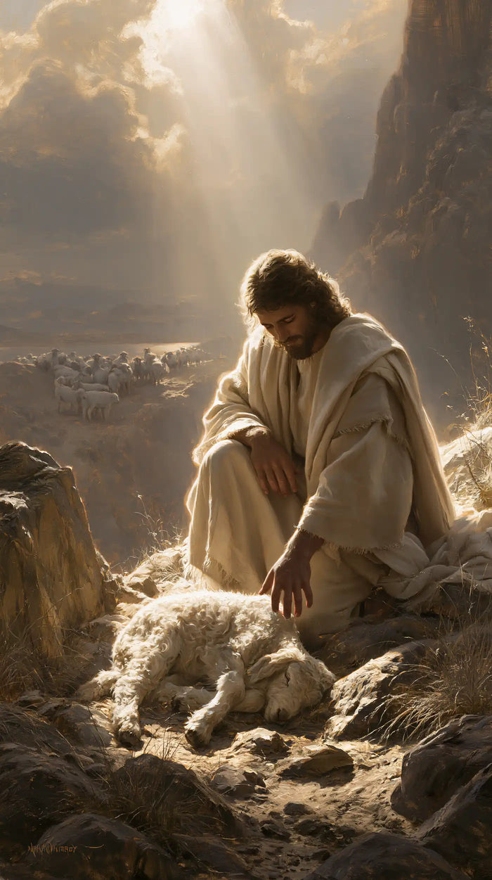 Jesus and the Lamb - The Lost Lamb Found · Portrait n° 5