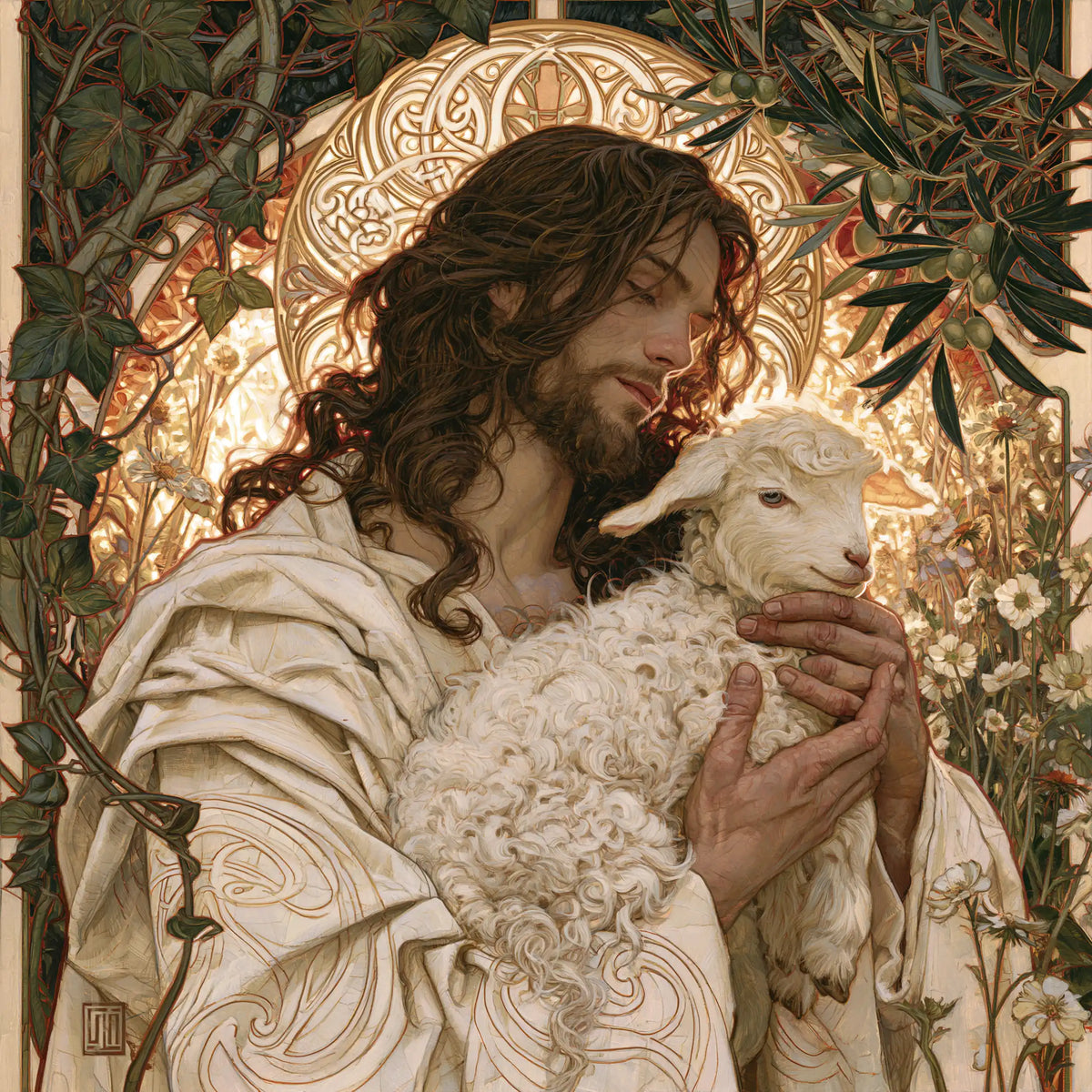 Jesus and the Lamb — The Breath Among Ivory Flowers
