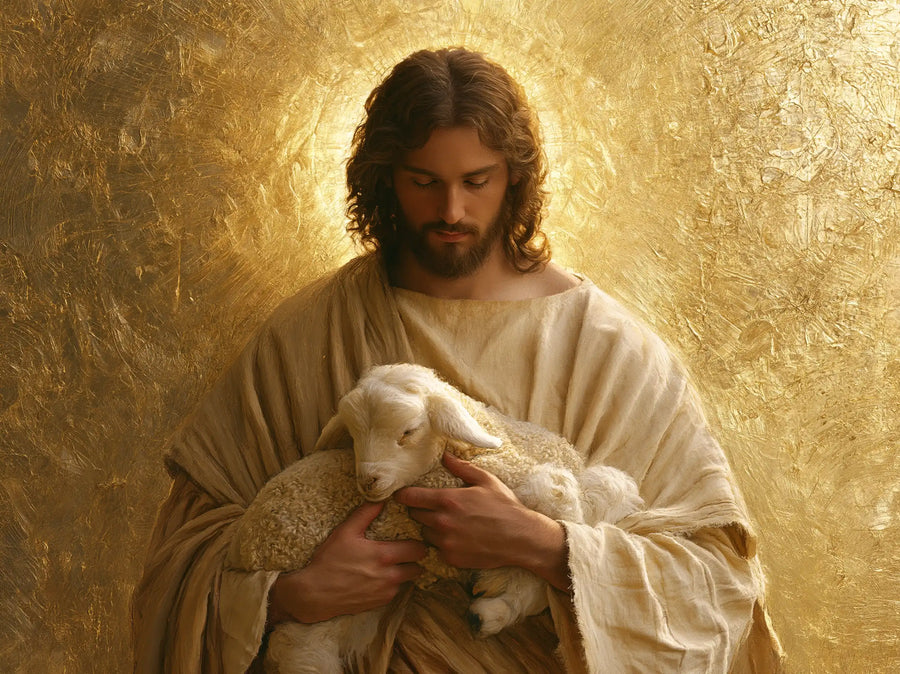 Jesus and the Lamb - Sacred Gold · Landscape n° 2