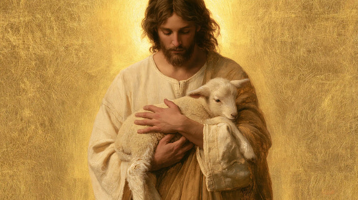 Jesus and the Lamb - Sacred Gold · Landscape n° 9