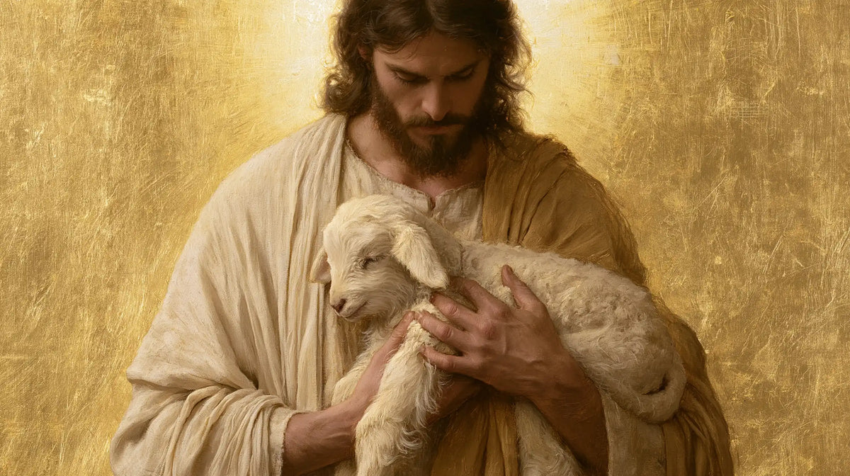 Jesus and the Lamb - Sacred Gold · Landscape n° 13