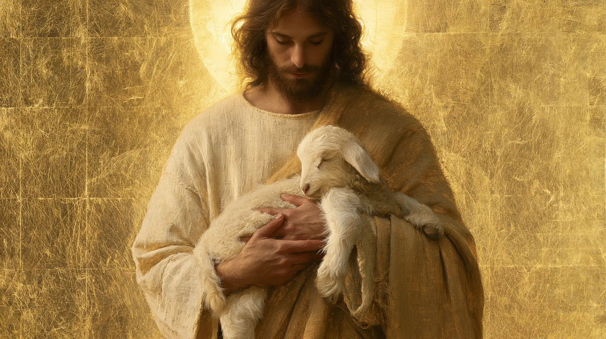 Jesus and the Lamb - Sacred Gold · Landscape n° 14