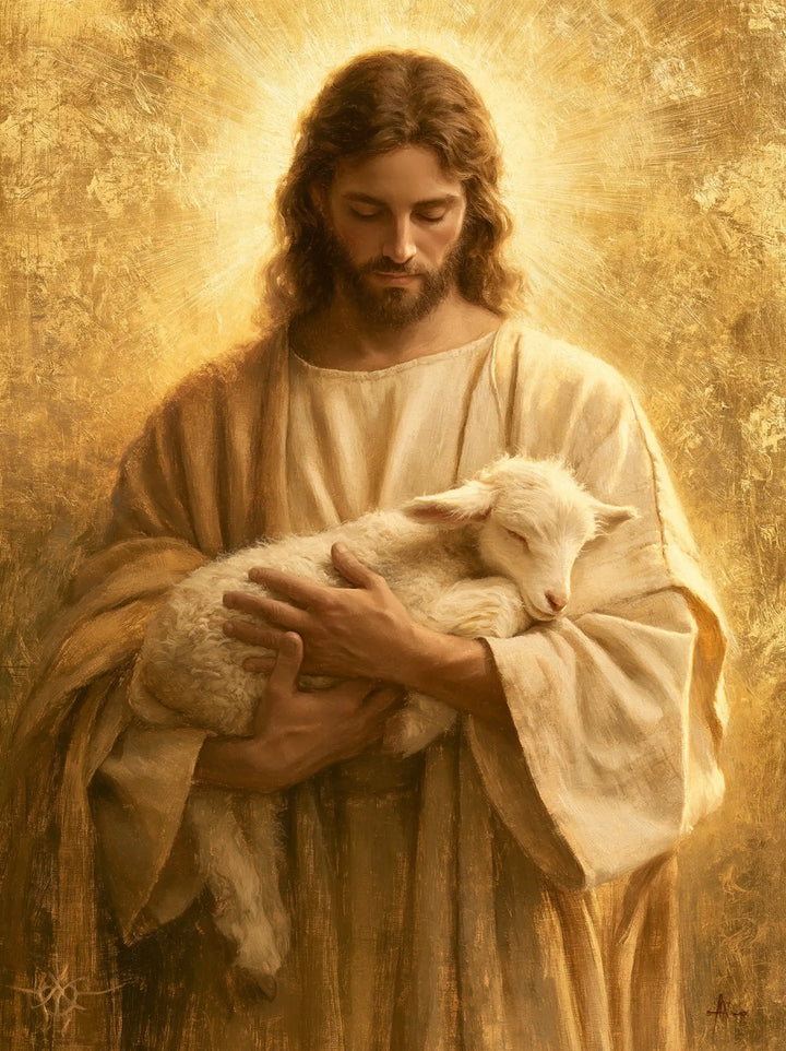 Jesus and the Lamb - Sacred Gold · Portrait n° 14