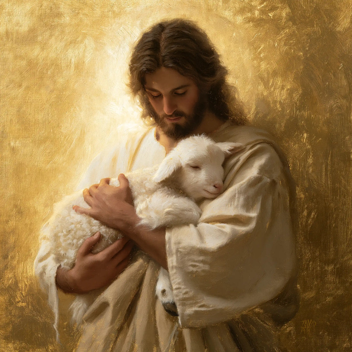 Jesus and the Lamb — The Gaze Within the Warmth of Shelter