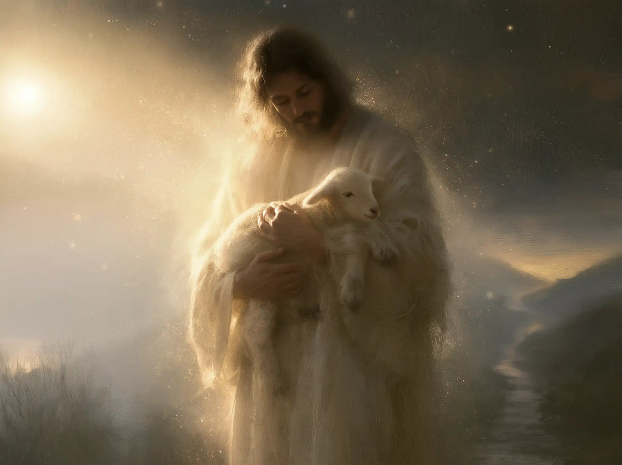 Jesus and the Lamb - Symbolist · Landscape n° 2