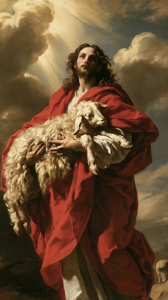 Jesus and the Lamb — Majesty in the Vermilion Mantle