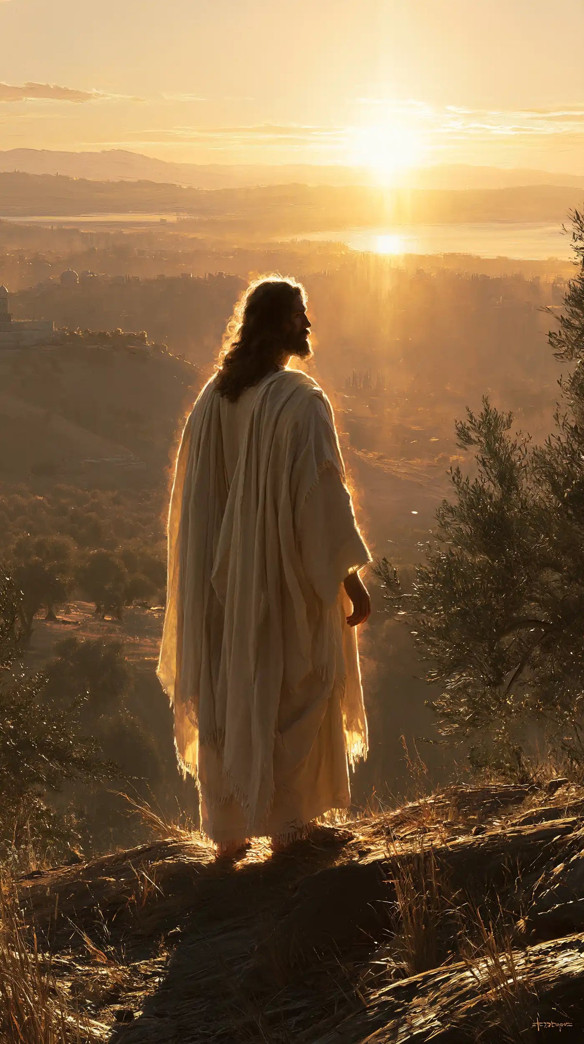 Jesus at Sunset — The Last Ray