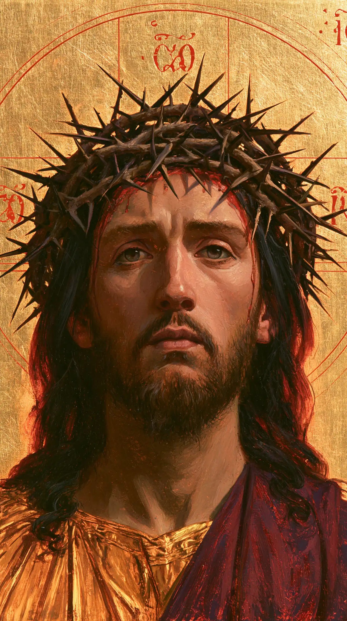 Jesus Crowned with Thorns — Gold within the Neckline