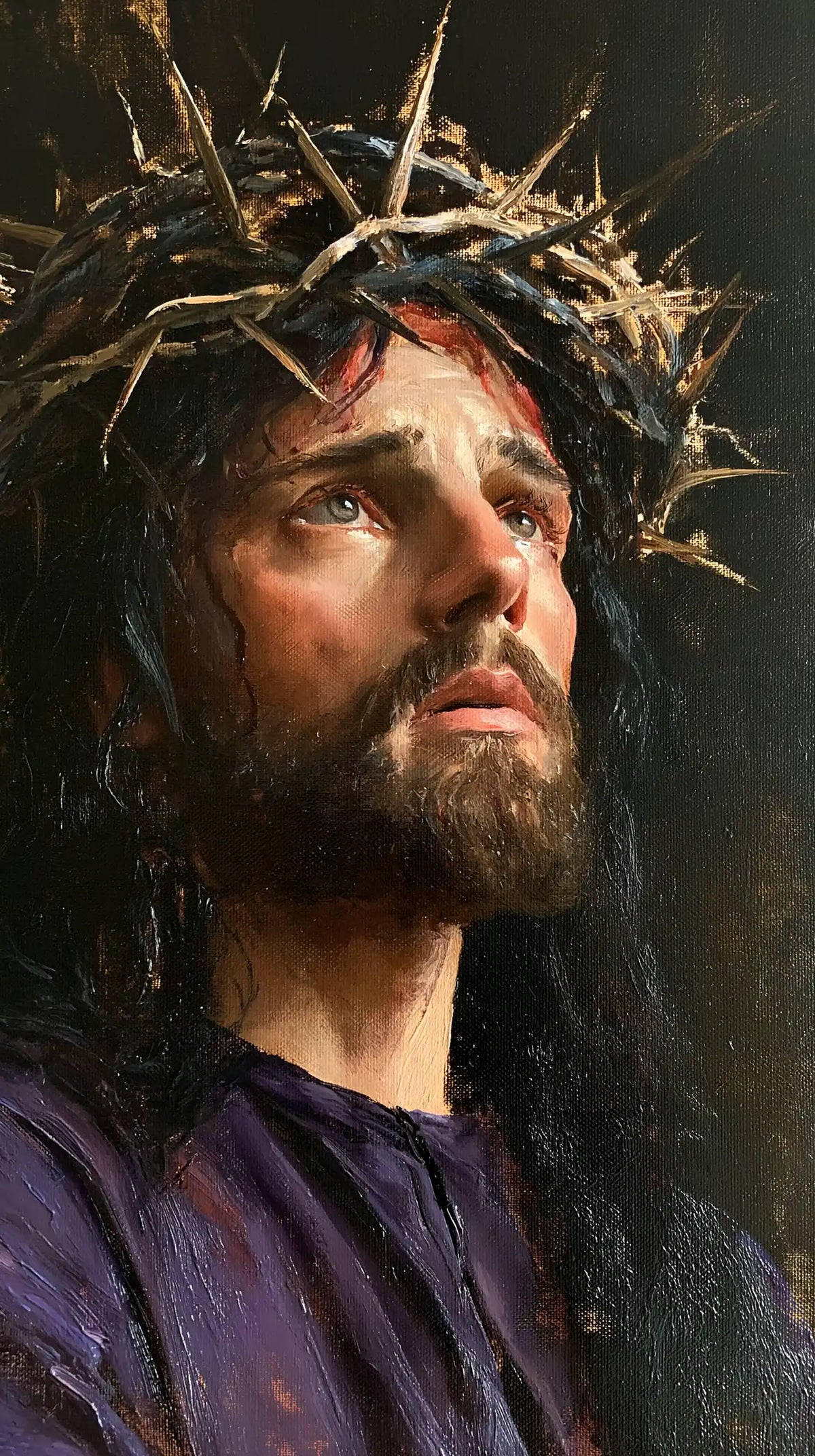 Jesus Crowned with Thorns — The Profile Turned toward Distant Light