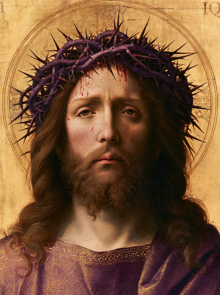 Jesus Crowned with Thorns — The Violet Crown upon Quiet Gold
