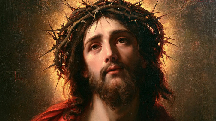 Jesus Crowned with Thorns — The Solemn Face in the Circle of Light