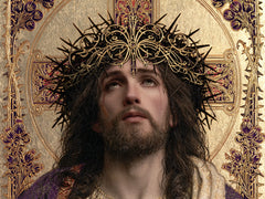 Jesus Crowned with Thorns — The Face before the Ornate Cross