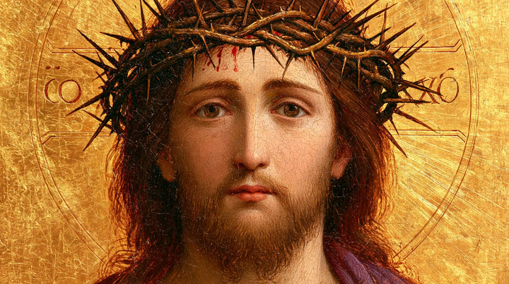 Jesus Crowned with Thorns — The Brow with Vermilion Drops