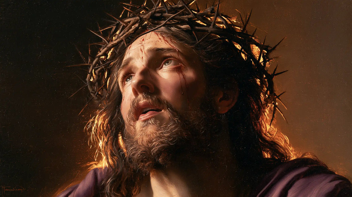 Jesus Crowned with Thorns — Locks in the Sunset’s Fire