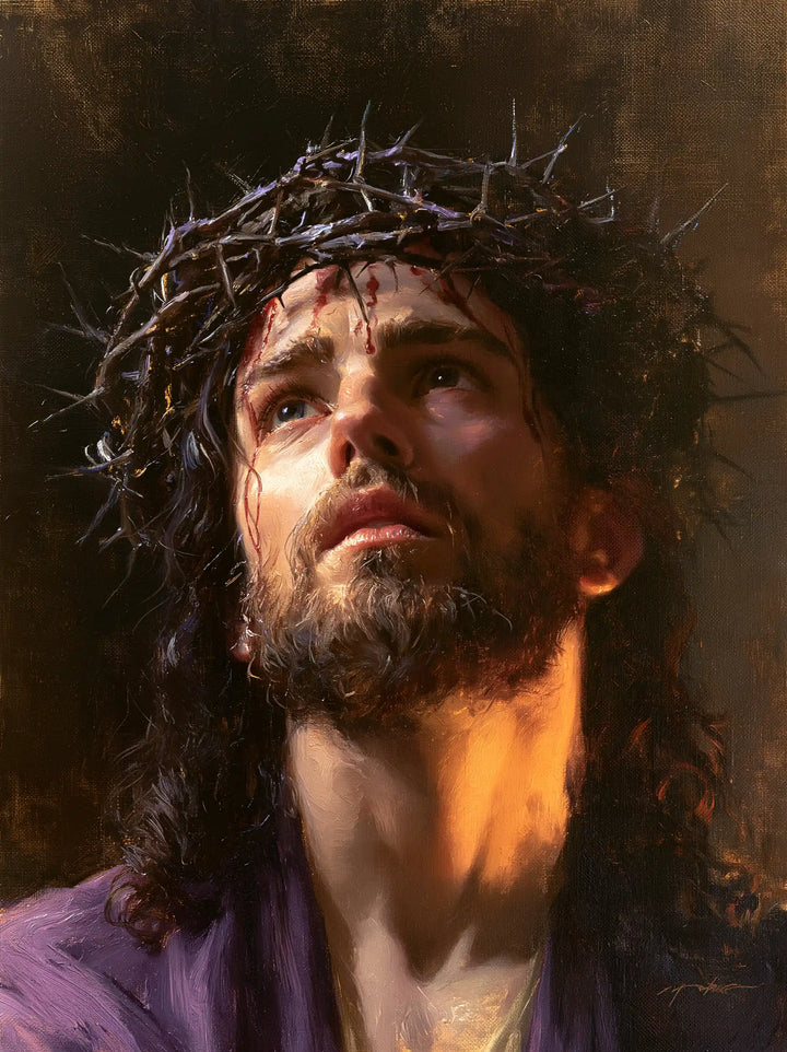 Jesus Crowned with Thorns — The Golden Neck amid Shadows