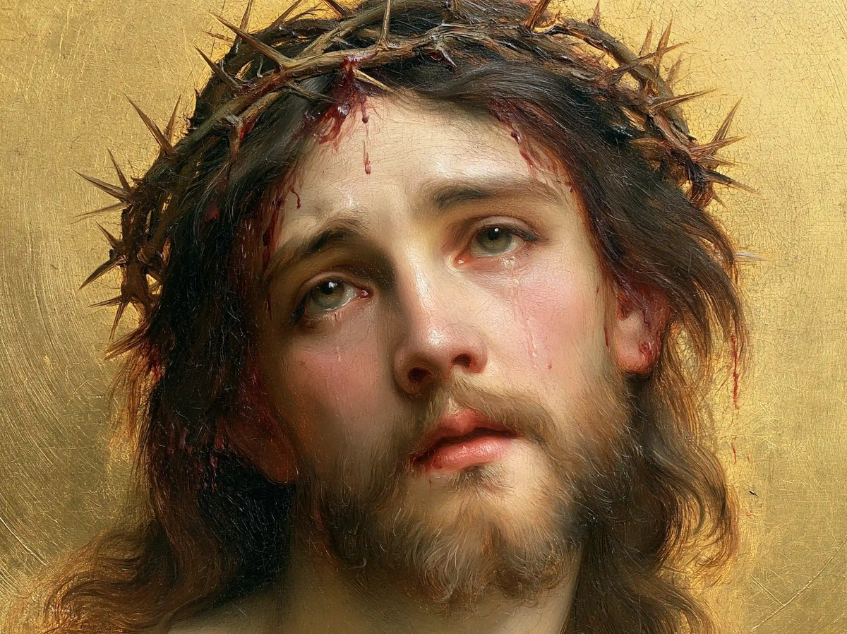Jesus Crowned with Thorns — The Sorrowful Gaze before the Blue Silence