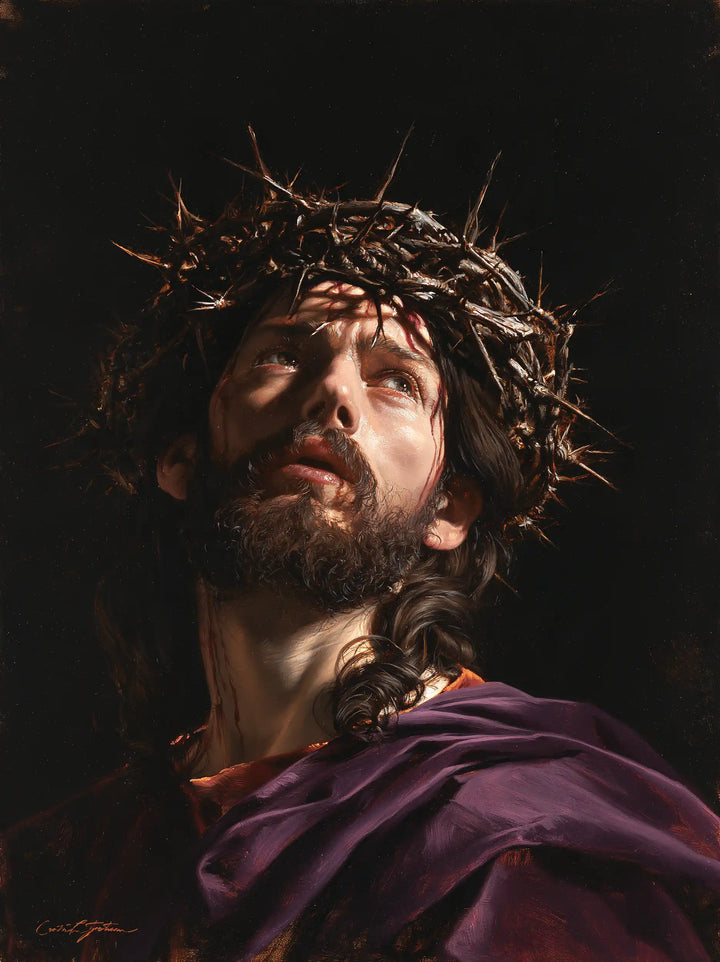 Jesus Crowned with Thorns — The Gaze beneath the Vast Canopy of Shadow