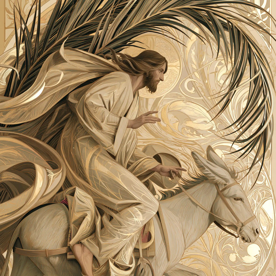 Jesus Enters Jerusalem – Sacred Art Nouveau · Square no. 1