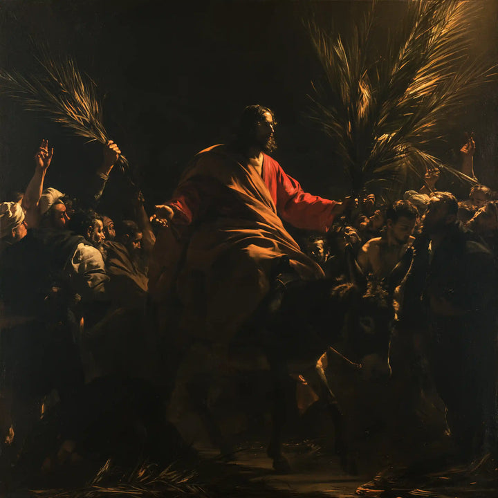 Jesus Enters Jerusalem – Caravaggio Tenebrism · Square no. 4