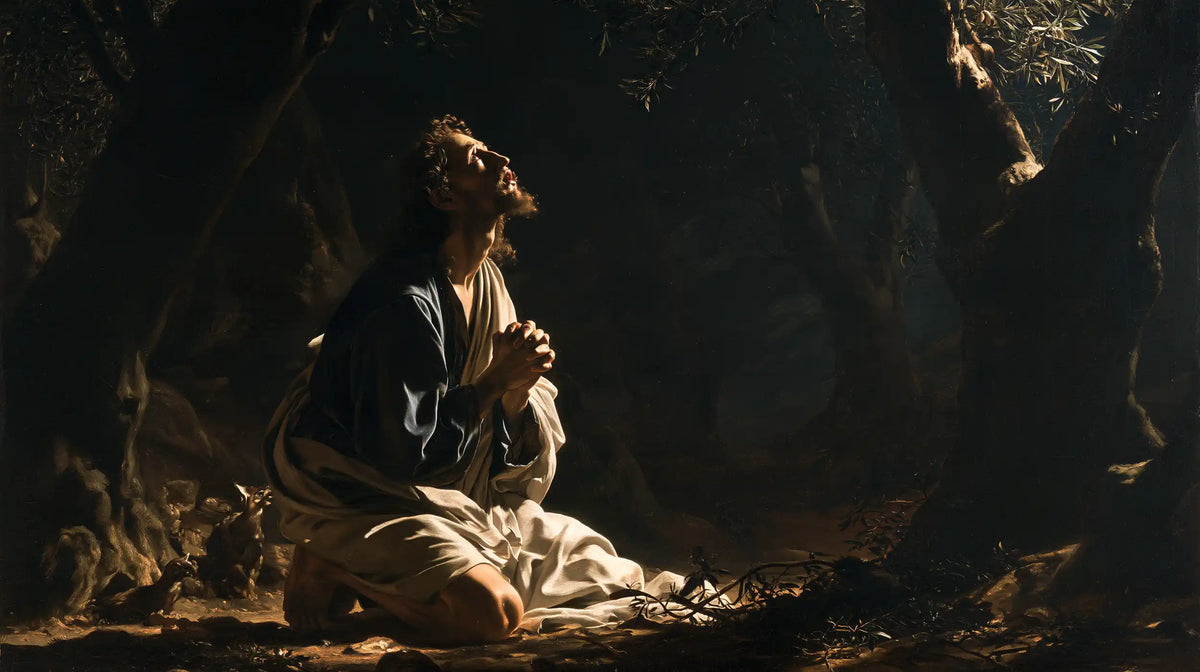 Jesus in Gethsemane — Silence between Stone and Tree