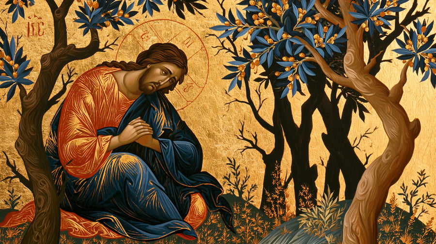 Jesus in Gethsemane - Contemporary Byzantine · Landscape n° 13